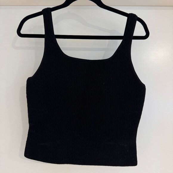 Artizia Babaton Sculpt Knit Squareneck Tank Black Large - Picture 1 of 6